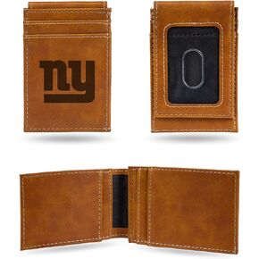 Rico Industries NFL Laser Engraved Front Pocket Wallet, New York Giants, 2.75 x 4-inches