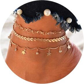 TOBENY 3 قطع أساور الكاحل للنساء المراهقات 14 قيراط مطلية بالذهب خلخال أساور كوبي لينك تنس ثعبان مشبك ورق سلسلة مكعب زركونيا أنيق الطبقات خلخال مجموعة الصيف الشاطئ الخلخال مجوهرات هدية in Kuwait