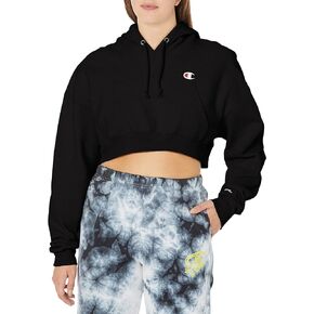 Champion Women’s Reverse Weave Drop Shoulder Cropped Hoodie, Women’s Hoodies, Women’s Pullover Hoodies, Embroidered “C" Logo