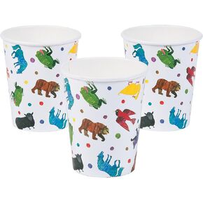 Fun Express Eric Carle Brown Bear, Brown Bear, What Do You See? Paper Cups - Party Supplies - Print Tableware - Print Cups - Birthday - 8 Pieces