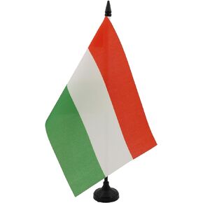 AZ FLAG Hungary Table Flag 5'' x 8'' - Hungarian Desk Flag 21 x 14 cm - Black Plastic Stick and Base