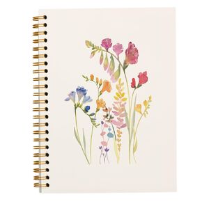Vintage Wild Flower Botanical Plant Hardcover Spiral Notebook 5.5x8.3,Rustic Spring Floral Cottagecore Notebook Journal for Work Office School Student Teacher.