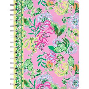 Lilly Pulitzer Hardcover Mini Spiral Notebook, 8.5" x 6.5" Small Journal with 160 College Ruled Pages, Via Amore Spritzer