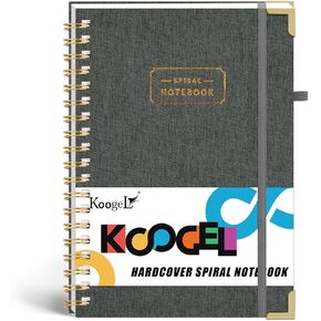 Koogel Hardcover Spiral Notebook, Aesthetic Notebook Lined Journal for Women B5 Ruled Notebook Journal for Work Note Taking Beige