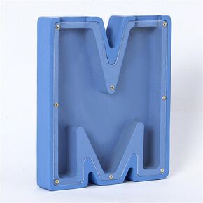 Wooden Letter Piggy Bank,Personalized Creative Twenty-Six English Alphabet Storage Tank,Coin Bank Perfect Decor,Unique Gift or Savings Money Box for Kids with Sticker for DIY (A-Pink)