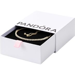 Pandora Sparkling Slider Tennis Bracelet - Gold Bracelet for Women - Features Shine & Cubic Zirconia - Gift for Her in Saudi Arabia