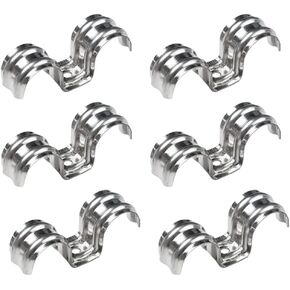 U Shape Bracket Tube StrapTwo Hole Rigid Pipe Strap,20 Pcs glrovazas 16 Single Hole M-type Stainless Steel Double Line Clamps Kit for Tube, Pipe or Wire Cord Installation Pipe Strap(16mm)
