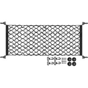 RED WOLF Envelope Style Cargo Net Fits for 2006-2022 Ford Explorer Escape Expedition 43.3 x 15.7 Inch Double Layer Cargo Netting with Screw Cap Installation Kit, Rear Trunk Organizer Storage Mesh