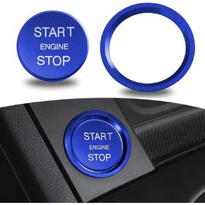 2 PCS Aluminum Engine Start Stop Push Button Cover Trim, Self-Adhesive Car One-Button Start Ring Metal Decoration, Car Engine Start Button Cover, Compatible with Audi A4LA5A6LQ3Q5Q7A7A8 (Red)