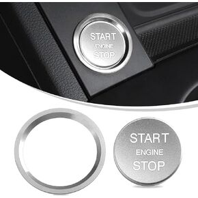 2 PCS Aluminum Engine Start Stop Push Button Cover Trim, Self-Adhesive Car One-Button Start Ring Metal Decoration, Car Engine Start Button Cover, Compatible with Audi A4LA5A6LQ3Q5Q7A7A8 (Red)