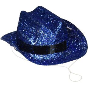 Amscan Glitter Mini Cowboy Party Hat Costume Headwear , Blue, One Size