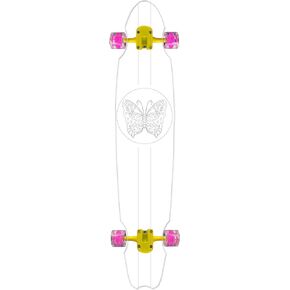 40 inchGhost Wheel Cut Clear Longboard with Butterfly Design