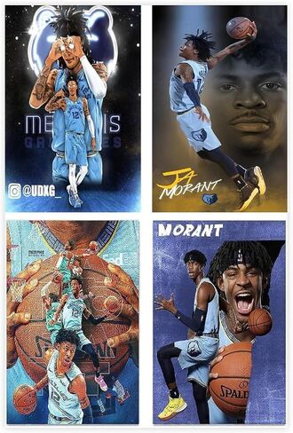 Ja Morant Basketball Player Basketball Poster Canvas Poster Bedroom Decor Sports Landscape Office Room Decor Gift Unframe-style Unframe-style16x24inch(40x60cm) in Saudi Arabia
