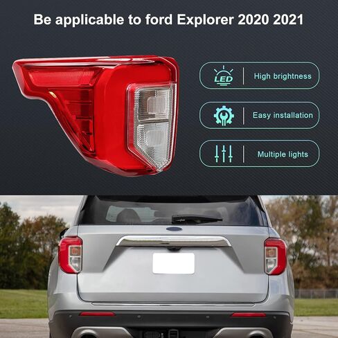 Tail Light Rear Brake Lamp For Ford Explorer 2011 2012 2013 2014 2015 With Wire Harness and Bulbs(Right Passenger Side) in Kuwait
