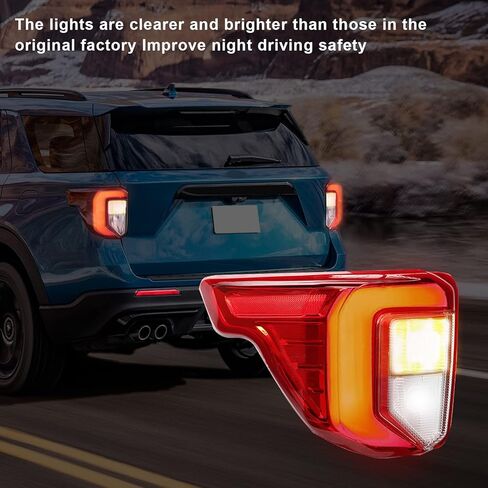 Tail Light Rear Brake Lamp For Ford Explorer 2011 2012 2013 2014 2015 With Wire Harness and Bulbs(Right Passenger Side) in Kuwait