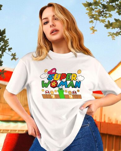 Flafens T Shirts for Women Graphic Tees Cute Shirts Cotton Fit Short Tshirts in Saudi Arabia