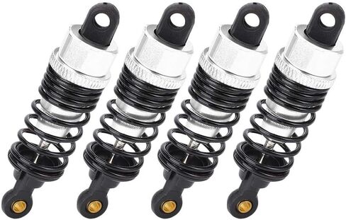 ممتص صدمات السيارة RC، مخمد RC من الألومنيوم متوافق مع HSP 1/10 RC لتسلق السيارات، 4 قطع (فضي) in Kuwait