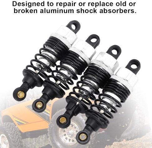 ممتص صدمات السيارة RC، مخمد RC من الألومنيوم متوافق مع HSP 1/10 RC لتسلق السيارات، 4 قطع (فضي) in Kuwait
