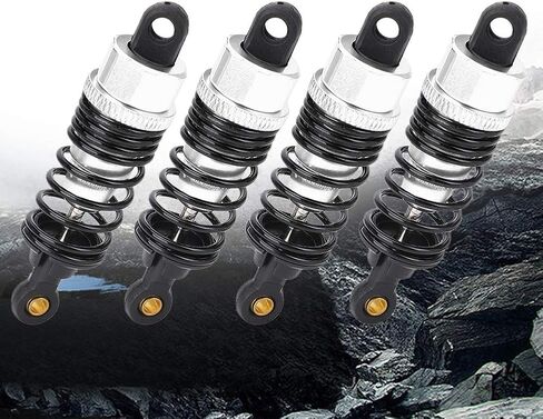 ممتص صدمات السيارة RC، مخمد RC من الألومنيوم متوافق مع HSP 1/10 RC لتسلق السيارات، 4 قطع (فضي) in Kuwait