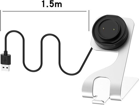 Replacement Charger Stand Base Compatible with Amazfit Bip 5/Bip3 pro/Bip3/GTR2/GTS4 Mini/T-Rex pro/GTS2 Smart Watch Charging Dock with USB Charger Cable Cord(Gray) in Saudi Arabia