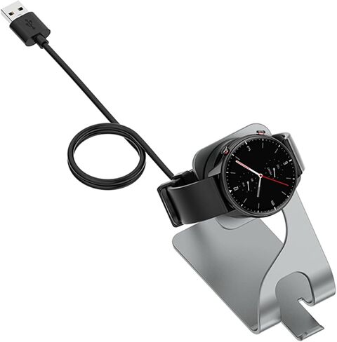 Replacement Charger Stand Base Compatible with Amazfit Bip 5/Bip3 pro/Bip3/GTR2/GTS4 Mini/T-Rex pro/GTS2 Smart Watch Charging Dock with USB Charger Cable Cord(Gray) in Saudi Arabia