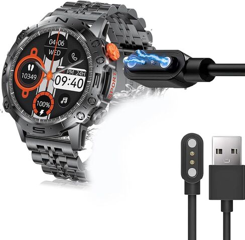 متوافق مع شاحن الساعة الذكية ESFOE Military، كابل شاحن بديل لكابل شحن USB مغناطيسي Lamshaw متوافق مع LIGE ST19، ESFOE ST19، FOXBOX ST19، FEELNEVER ST19 1.43 بوصة AMOLED Military Watch الذكية in Kuwait