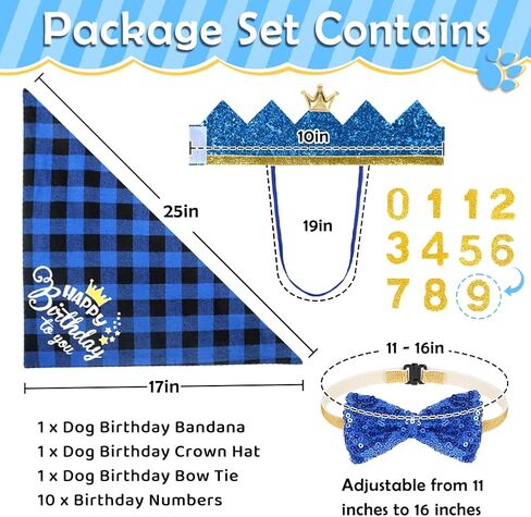 لوازم حفلات أعياد ميلاد الكلاب المفعمة بالحيوية، مجموعة من 4 مناديل عيد ميلاد للكلاب مع قبعة تاج وربطة عنق، مقاسات متعددة لتزيين حفلات الكلاب الصغيرة والمتوسطة والكبيرة (كبير، وردي) in Kuwait