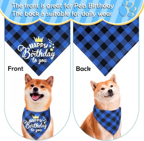 لوازم حفلات أعياد ميلاد الكلاب المفعمة بالحيوية، مجموعة من 4 مناديل عيد ميلاد للكلاب مع قبعة تاج وربطة عنق، مقاسات متعددة لتزيين حفلات الكلاب الصغيرة والمتوسطة والكبيرة (كبير، وردي) in Kuwait