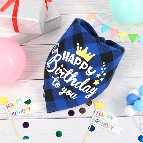 لوازم حفلات أعياد ميلاد الكلاب المفعمة بالحيوية، مجموعة من 4 مناديل عيد ميلاد للكلاب مع قبعة تاج وربطة عنق، مقاسات متعددة لتزيين حفلات الكلاب الصغيرة والمتوسطة والكبيرة (كبير، وردي) in Kuwait