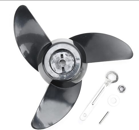 Trolling Motor Propeller, 3 Blades Electric Outboard Motor Propeller for 28lb/36lb/46lb, 12V24V Thicken Plastic Electric Thruster Marine Accessory, Replacement for Kayak, Boat, Drill Propeller in Kuwait