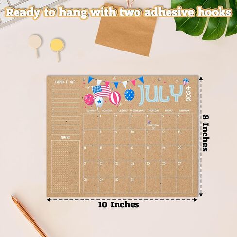 التقويم 2024-2025 تقويم معلق على الحائط لمدة 18 شهرًا، تقويم مكتب صغير لطيف، 8 × 10 بوصة مع خطافين للتعليق|يغطي يناير 2024 إلى يونيو 2025 -F01 in Kuwait