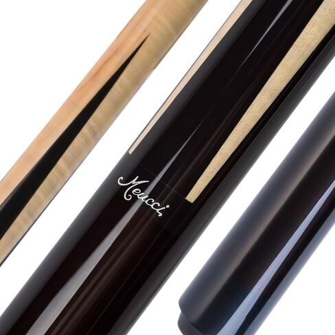 Meucci Pool Cues - عصا حمام سباحة متستر، أسود - عصا حمام سباحة أنيقة من خشب القيقب والأبنوس 19oz مع عمود انحراف منخفض، تصميم وملمس متوازن، عصي حمام سباحة عالية الجودة للبالغين، الهواة أو اللاعبين المحترفين in Kuwait