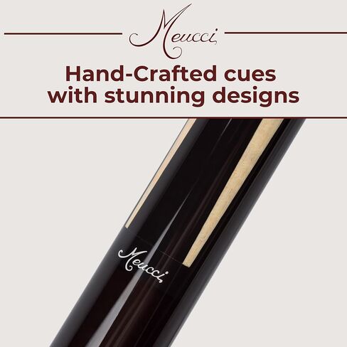 Meucci Pool Cues - عصا حمام سباحة متستر، أسود - عصا حمام سباحة أنيقة من خشب القيقب والأبنوس 19oz مع عمود انحراف منخفض، تصميم وملمس متوازن، عصي حمام سباحة عالية الجودة للبالغين، الهواة أو اللاعبين المحترفين in Kuwait