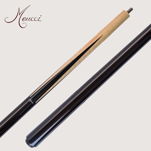 Meucci Pool Cues - عصا حمام سباحة متستر، أسود - عصا حمام سباحة أنيقة من خشب القيقب والأبنوس 19oz مع عمود انحراف منخفض، تصميم وملمس متوازن، عصي حمام سباحة عالية الجودة للبالغين، الهواة أو اللاعبين المحترفين in Kuwait