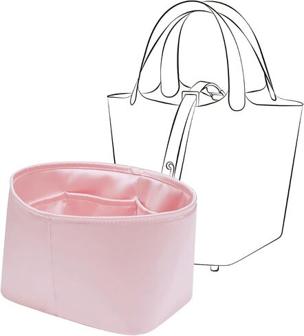 Picotin 22 Bag Insert Round, Purse Organizer Insert Compatible with Hermes Picotin Bag, Silk Bag Organizer for Picotin 22, Lightweight and Soft Touch (Oval PC22, Gold) in Saudi Arabia