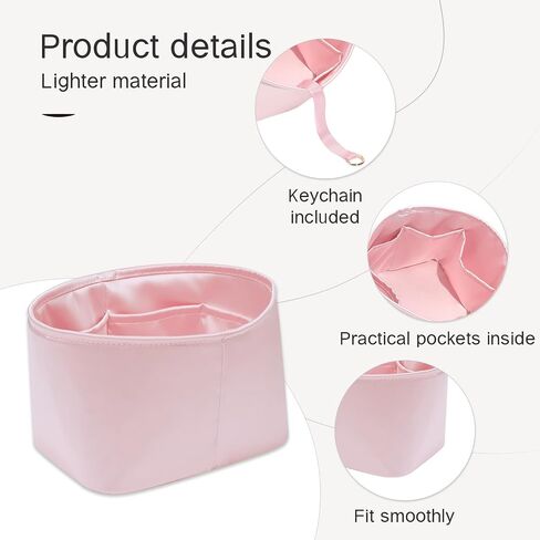 Picotin 22 Bag Insert Round, Purse Organizer Insert Compatible with Hermes Picotin Bag, Silk Bag Organizer for Picotin 22, Lightweight and Soft Touch (Oval PC22, Gold) in Saudi Arabia