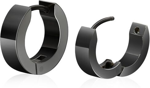Minimalist Pure Titanium Hoop Huggie Earrings Round/Hexagon Earring, Dainty Plain Small Titanium Hoop Earrings Charms, Hypoallergenic Earring Jewelry Gifts for Women Girls Men Sensitive Ear in Kuwait
