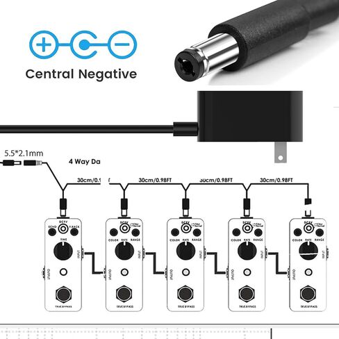 9V1A Guitar Pedal Power Supply AC/DC Adapter Tip Negative 5 Way Daisy Chain Cables for Guitar Pedal Power Cable in Saudi Arabia