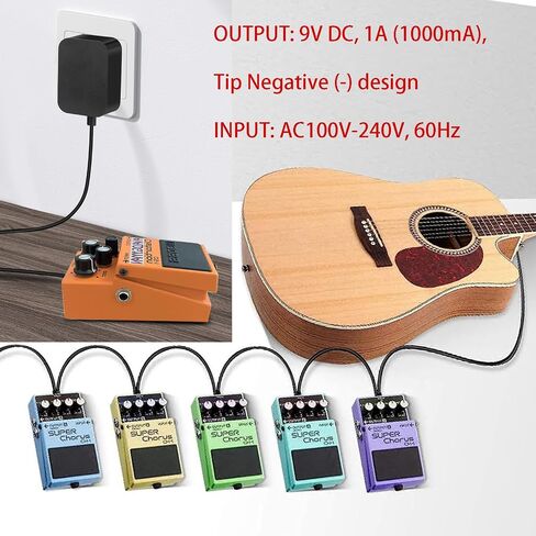 9V1A Guitar Pedal Power Supply AC/DC Adapter Tip Negative 5 Way Daisy Chain Cables for Guitar Pedal Power Cable in Saudi Arabia