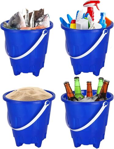 Holady 8 Inch Large Sand Beach Buckets Pail with Beach Shovels,Sand Bucket Water Bucket for Beach Fun Great Summer Party Accessory in Kuwait