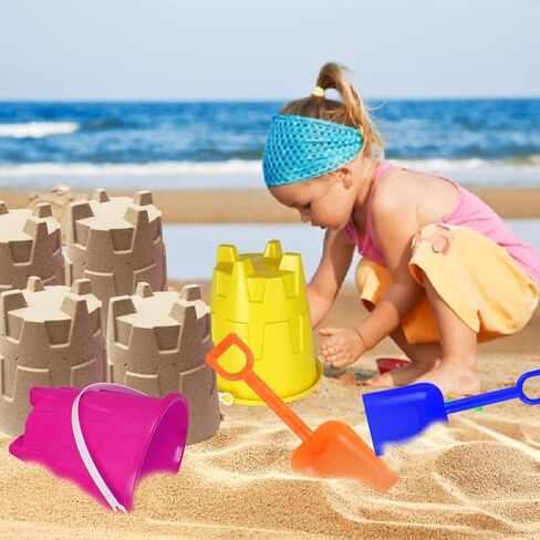 Holady 8 Inch Large Sand Beach Buckets Pail with Beach Shovels,Sand Bucket Water Bucket for Beach Fun Great Summer Party Accessory in Kuwait