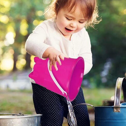 Holady 8 Inch Large Sand Beach Buckets Pail with Beach Shovels,Sand Bucket Water Bucket for Beach Fun Great Summer Party Accessory in Kuwait