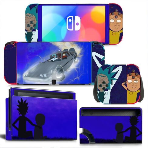 InnaGeek - ملصق جلدي واقٍ من الفينيل لجهاز Nintendo Switch OLED Rick Cartoon Morty in Kuwait