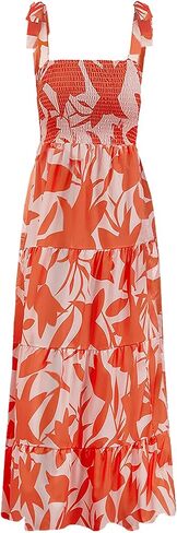 ELIGNTLOFT 2024 Women's Summer Casual Maxi Dress Spaghetti Strap Square Neck Boho Beach Long Sun Dresses in Saudi Arabia