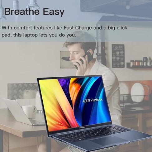 ASUS Vivobook 16" Slim Laptop, AMD Ryzen 7 5800HS(Beat i7-1195G7), Webcam, USB Type-C, WiFi 6, Windows 11 Home, with/Mouspad (16GB RAM | 1TB SSD) in Saudi Arabia
