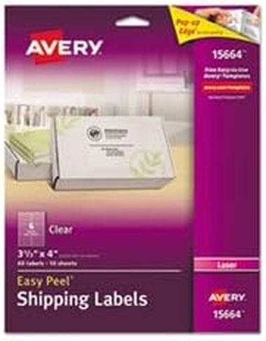 AVERY Matte Clear Easy Peel Shipping Labels, Laser, 3 1/3 x 4, 60/Pack in Saudi Arabia