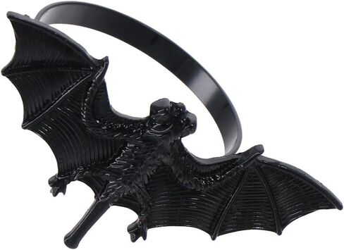 Set of 6 Halloween Napkin Ring, Metal Bat Napkin Ring Holder for Kitchen Dinner Table Party Decorations,Black in Kuwait