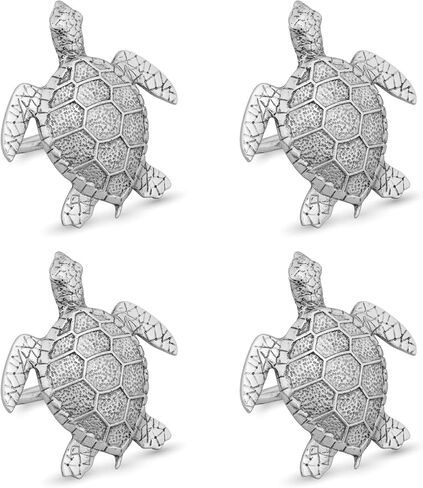UPware 4-Piece Zinc Alloy Napkin Rings for Dining Table Setting, Party and Wedding Decorations (Sea Turtle) in Saudi Arabia