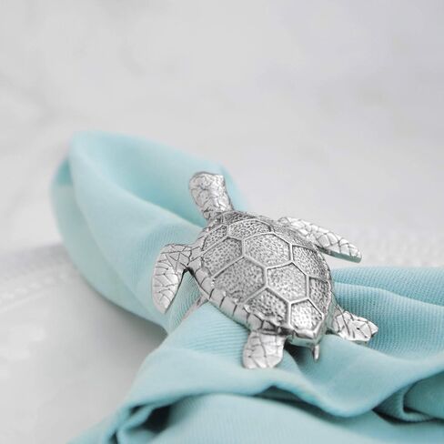 UPware 4-Piece Zinc Alloy Napkin Rings for Dining Table Setting, Party and Wedding Decorations (Sea Turtle) in Saudi Arabia