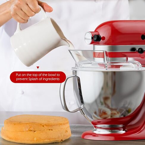 درع صب درع المطبخ لخلاطات KitchenAid 4.5 و5 qt، استبدل درع الصب KN1PS، ملحقات حماية السلامة من الرذاذ (شفاف) in Kuwait